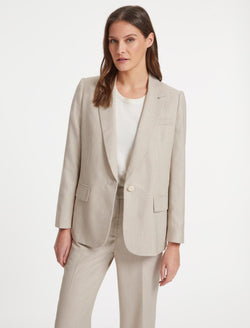 Jordan Linen Blend Relaxed Blazer - Beige