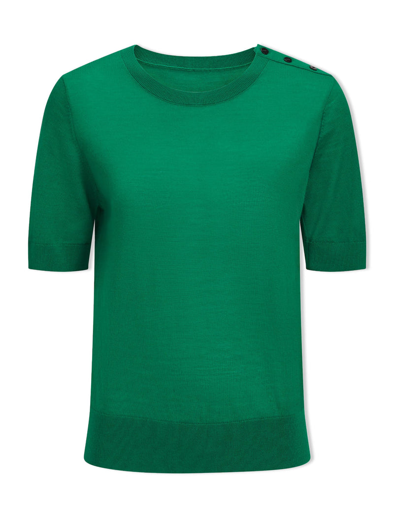 Brooke Merino Wool Jumper - Emerald Green