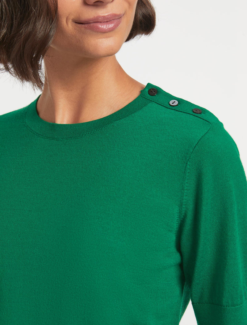 Brooke Merino Wool Jumper - Emerald Green