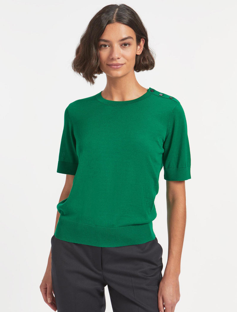 Brooke Merino Fine Knit Jumper Emerald Green