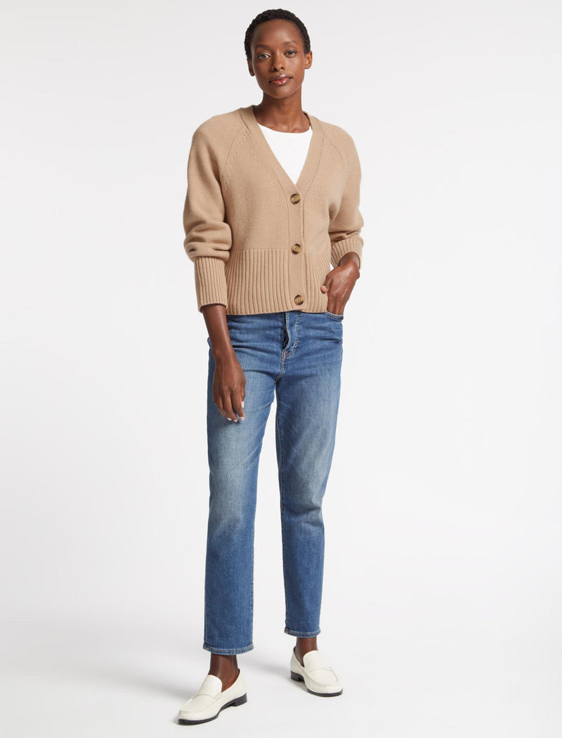 Courtney Cashmere Blend Cardigan - Camel