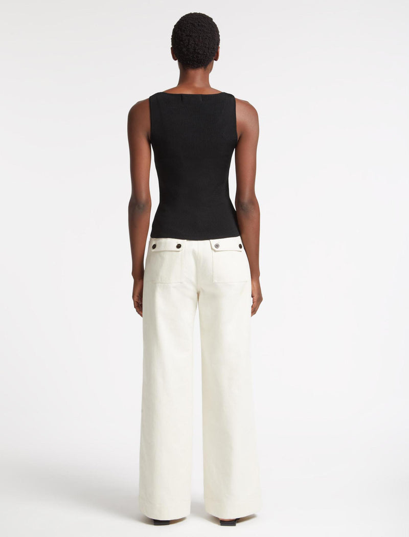 Tammy Rayon V Neck Vest - Black
