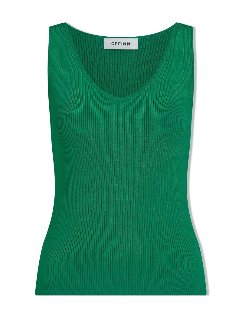 Tammy Rayon V Neck Vest - Emerald Green