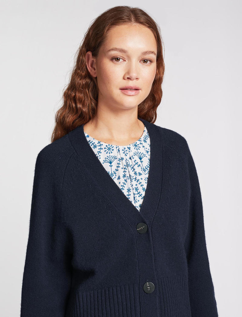 Courtney Cashmere Blend Cardigan - Navy