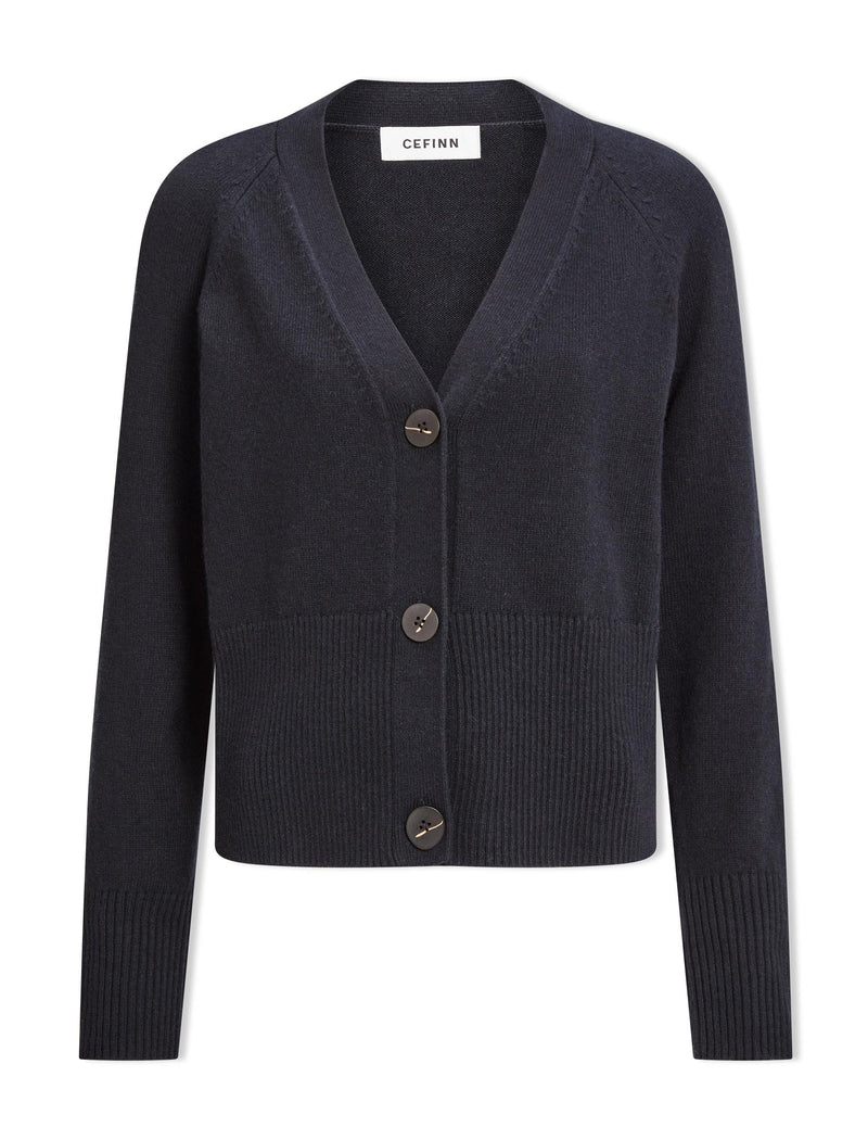 Boxy black cardigan clearance