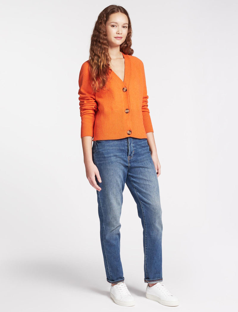Orange cotton cardigan sales