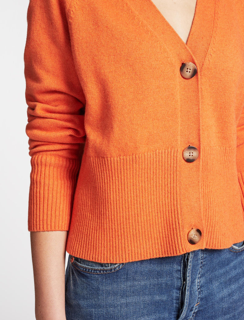 Orange cotton cardigan sales
