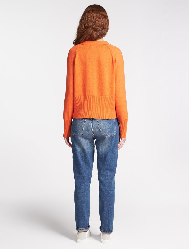 Orange cotton cardigan new arrivals