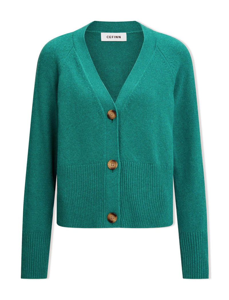 Caro Cotton Cardigan - Turquoise