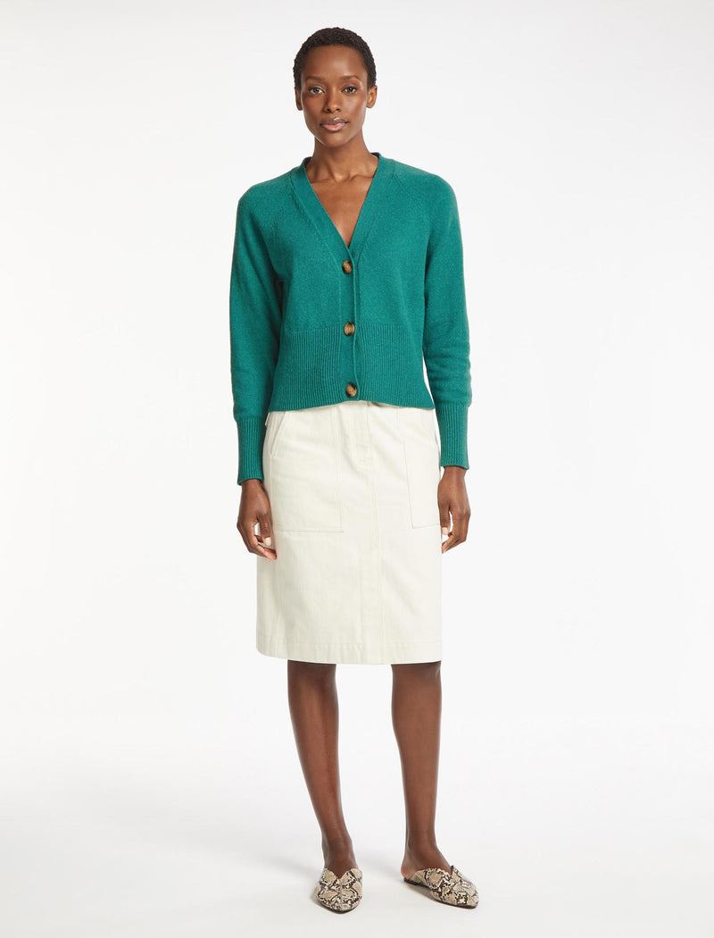 Turquoise cropped cardigan best sale