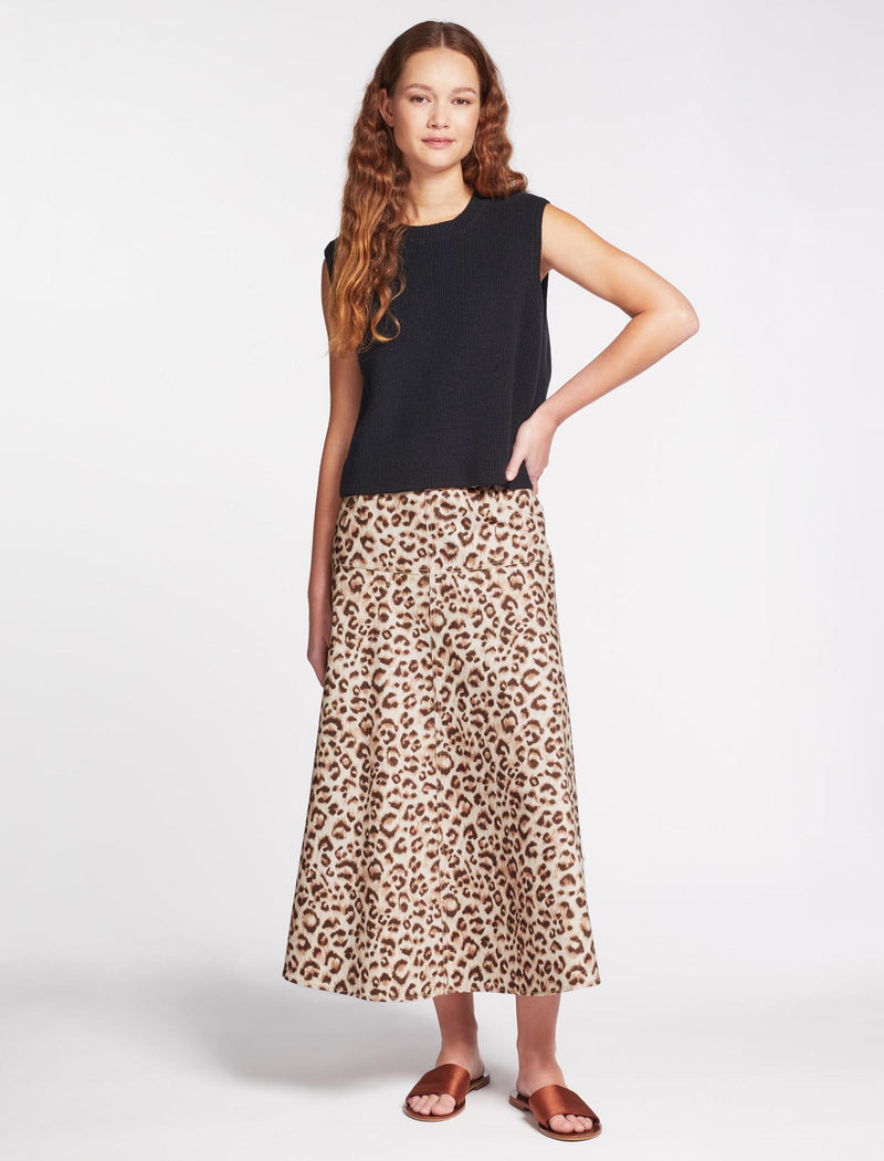 Julie Cotton Round Neck Layering Sleeveless Jumper Black