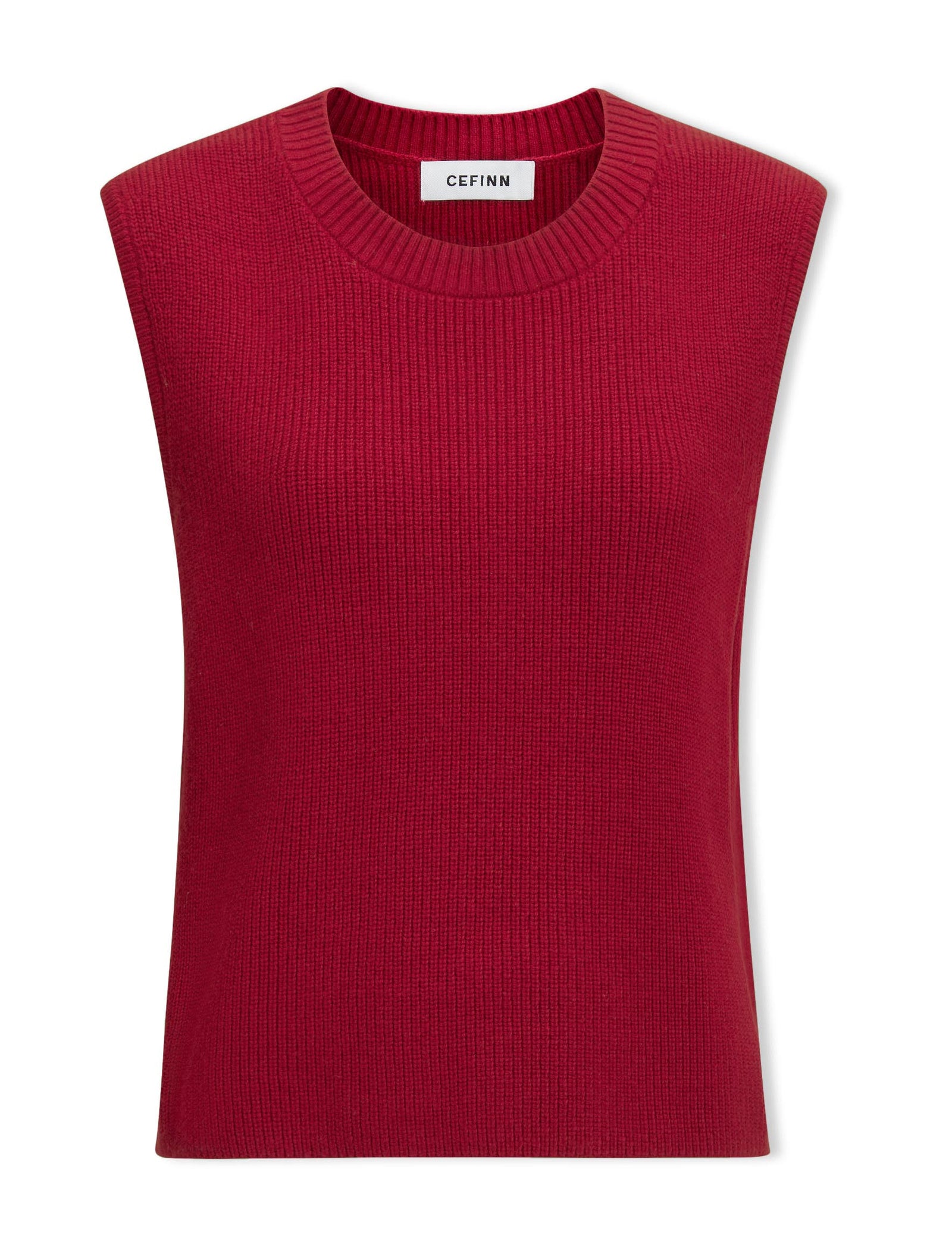 Sinoon Puff Half Knit Top red 赤　シヌーン org.jpg