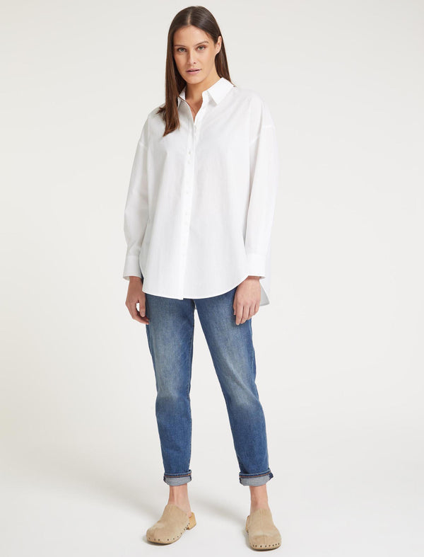 Sammy Organic Cotton Oversized Shirt - White