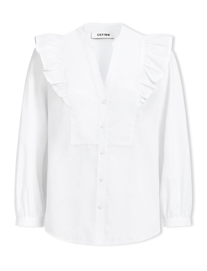 Dixie Organic Cotton V Neck Shirt - White