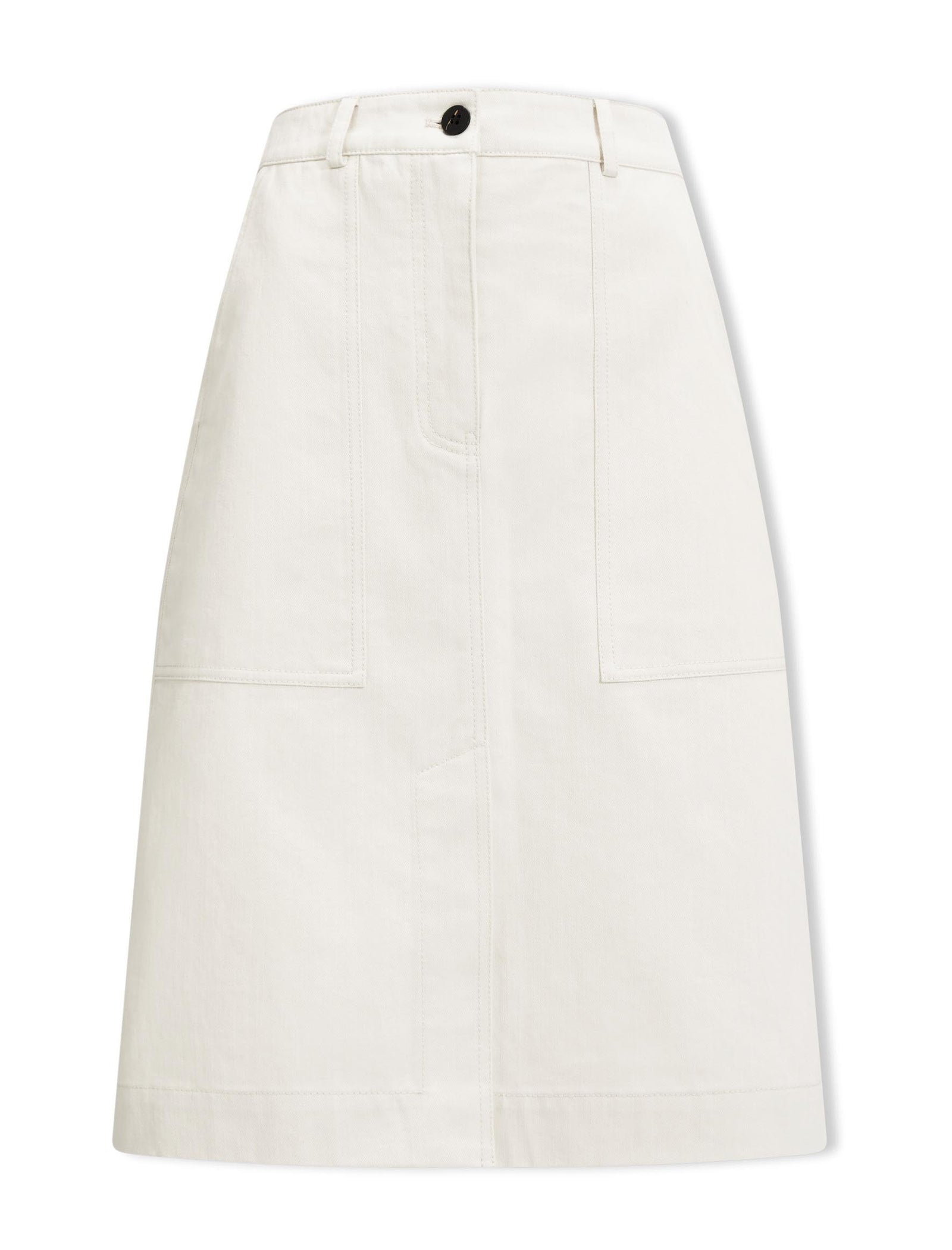 Sidney Cotton Twill Pencil Skirt - Ecru