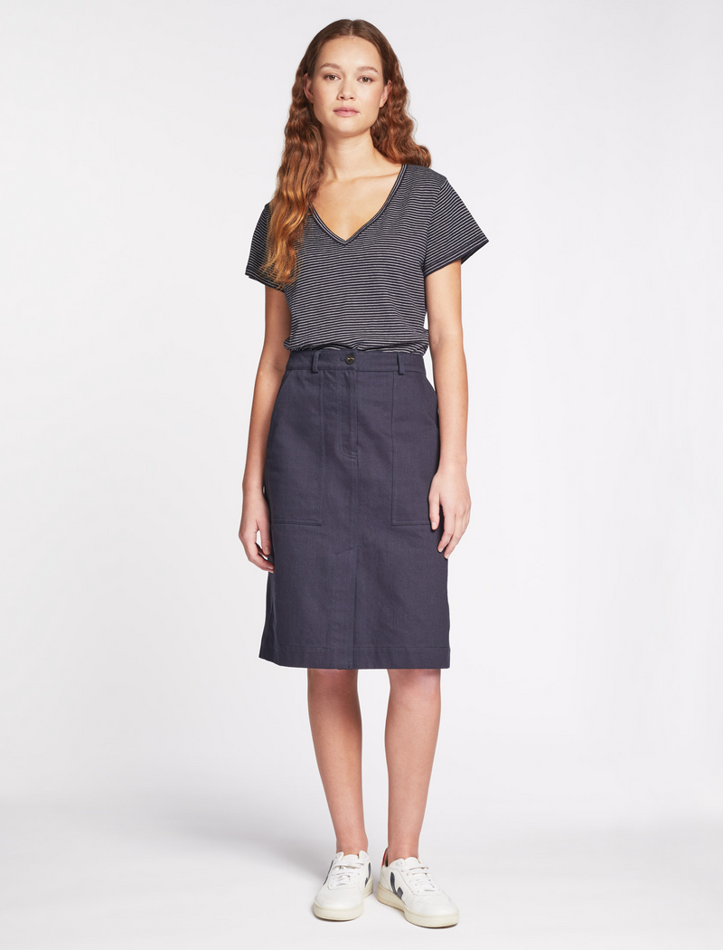Denim twill pencil skirt hot sale