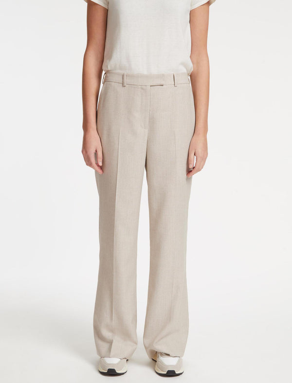 Terence Linen Blend Wide Leg Trousers - Beige