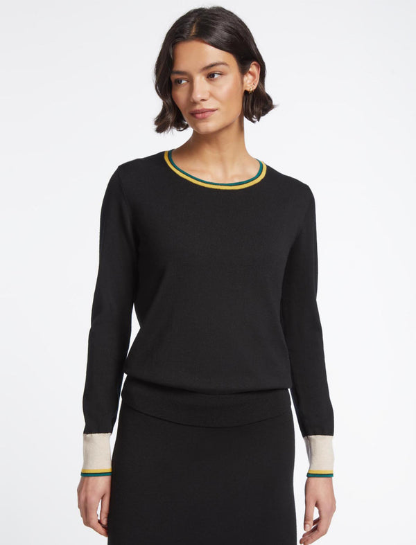 Olivia Wool Jumper - Colour Block Black