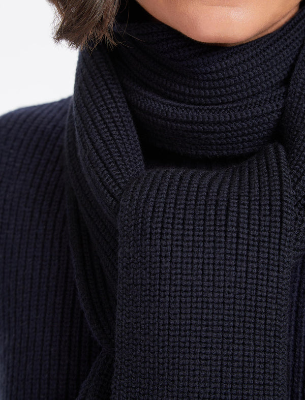 Sylvie Wool Scarf - Navy