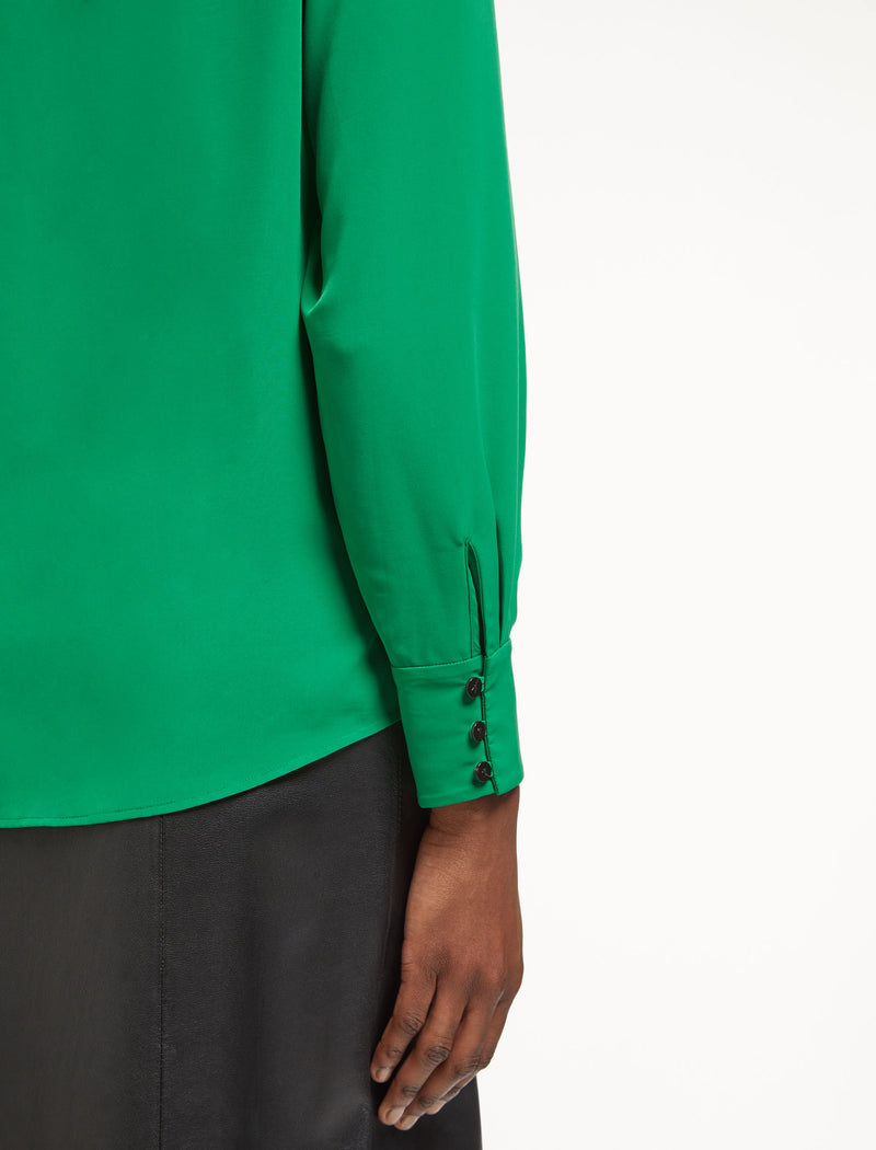 Bianca Blouse with Scarf - Emerald Green