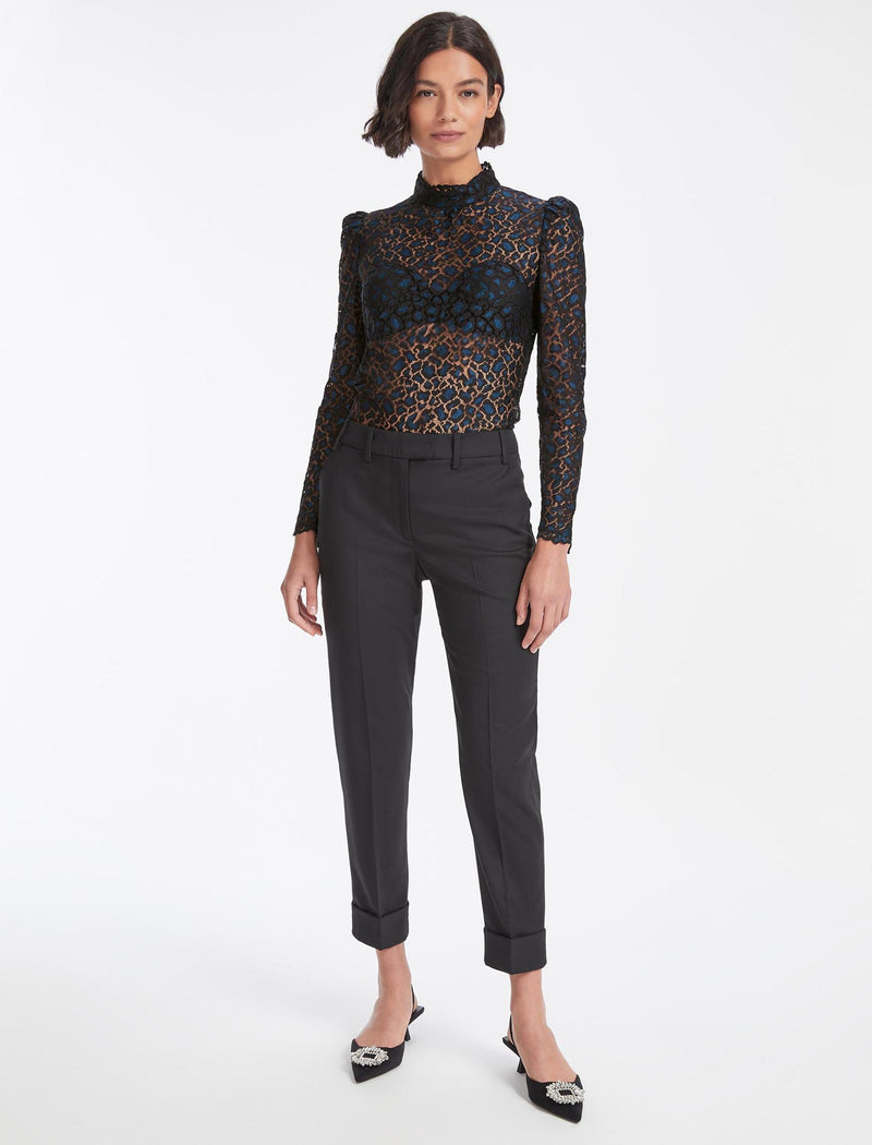 Thalia Lace Blouse - Blue Black