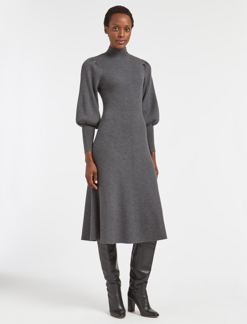 Merino Wool Fit & Flare Sweater Dress