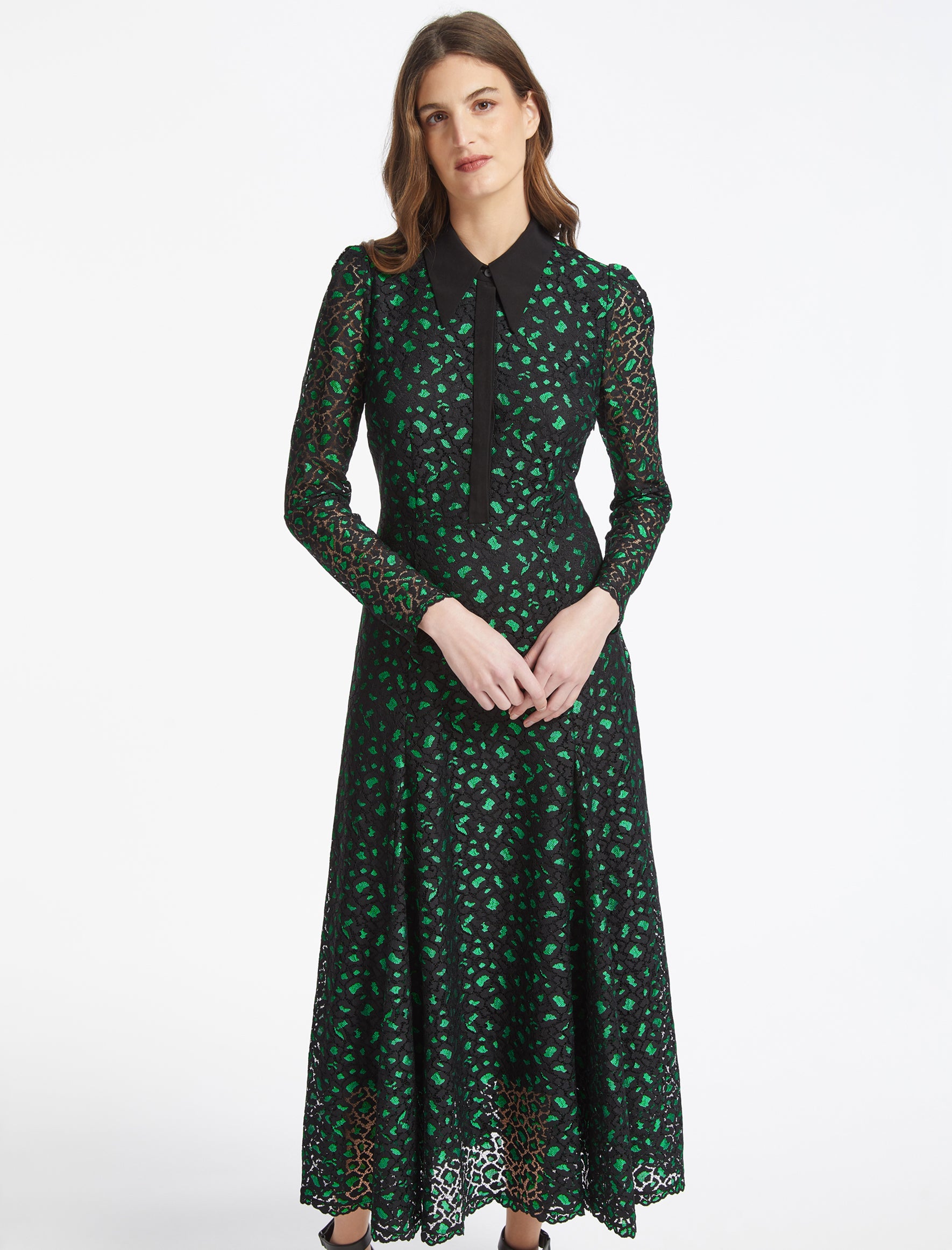 Black and green lace dress shop