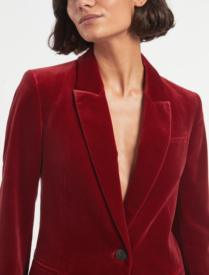 Jamie Velvet Blazer - Red
