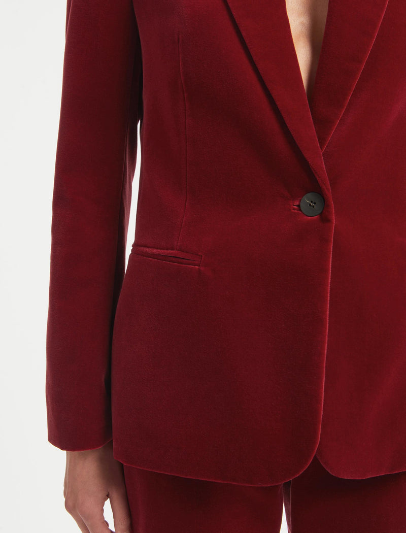 Jamie Velvet Blazer - Red