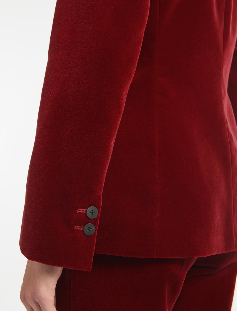 Jamie Velvet Blazer - Red