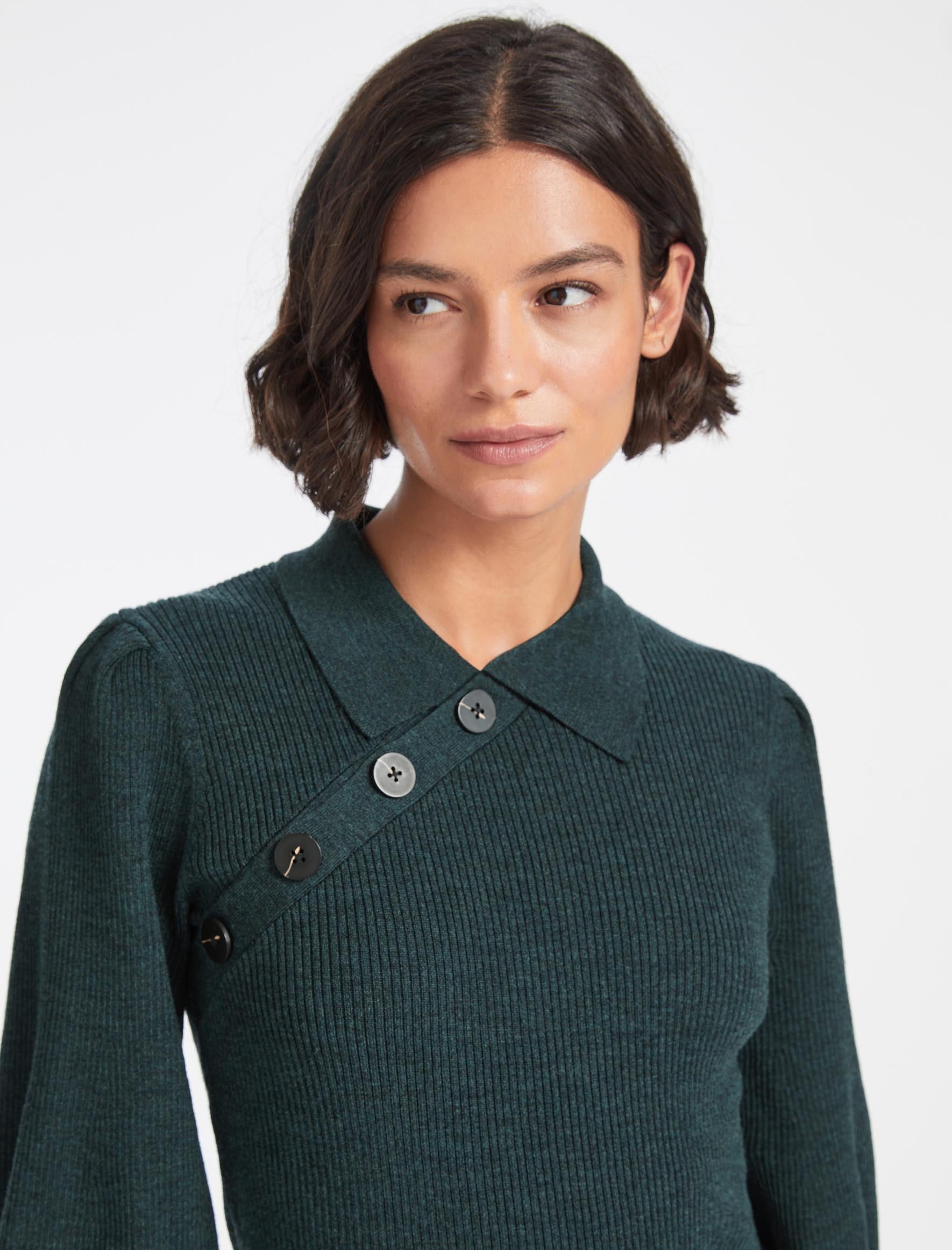 Dark green knitted jumper new arrivals