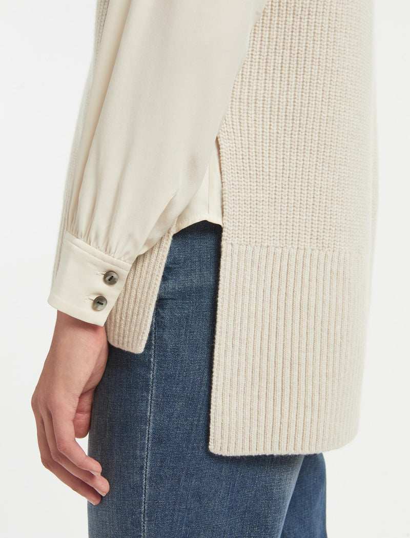 Janice Wool Round Neck Sleeveless Jumper - Oatmeal