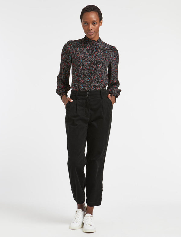 Tyson Pin Corduroy Trouser - Black