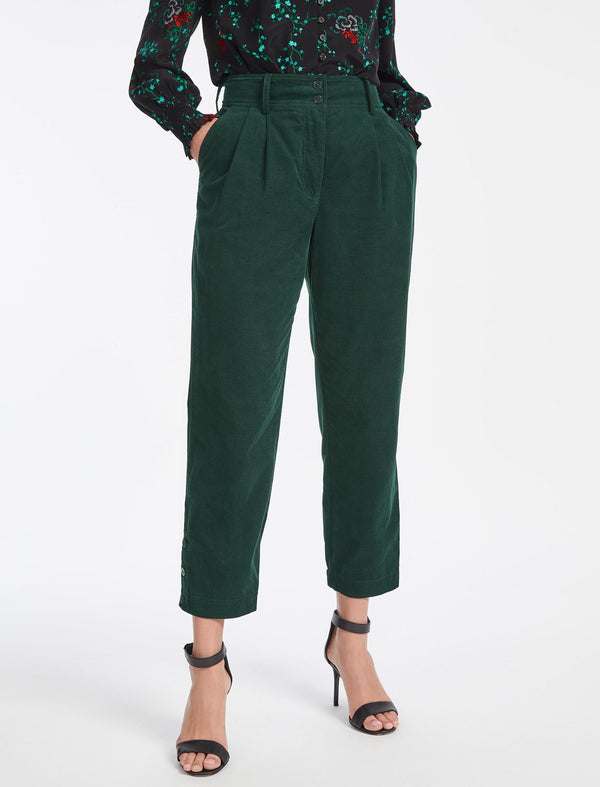 Tyson Pin Corduroy Trouser - Forest Green