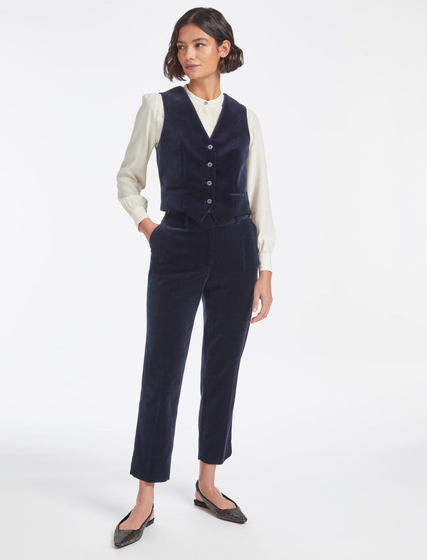 Winona Velvet Waistcoat - Navy