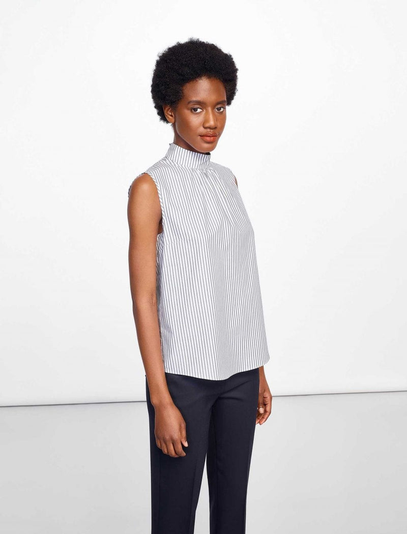 High neck deals blouse sleeveless